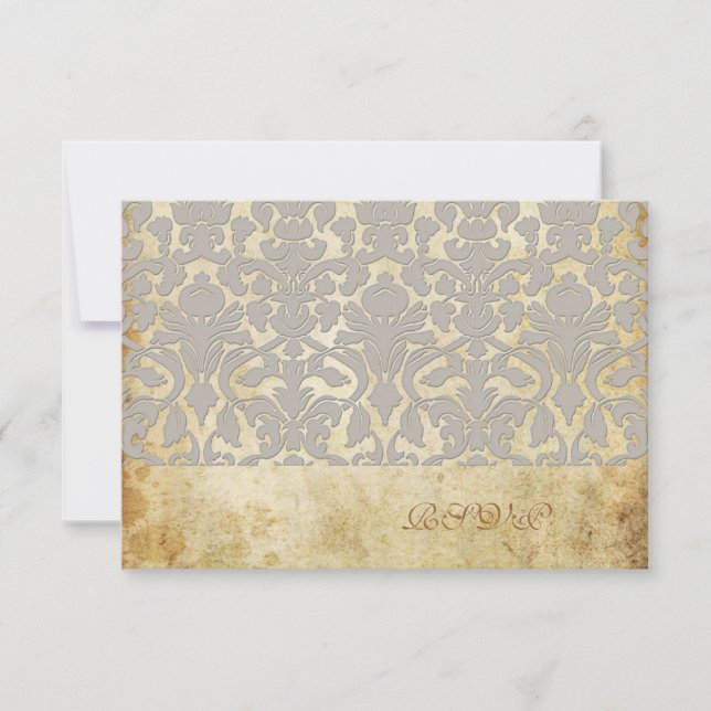 PixDezines RSVP VINTAGE+ROMÁNTICA FLORA DAMASK (Anverso)