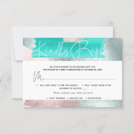 PixDezines RSVP w Comidas, Arte Moderno, Azul Verd