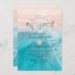 PixDezines Surfs Up Beach Bat Mitzvah Invitación