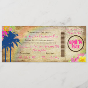PixDezines tarjeta de embarque vintage/Palmas geme