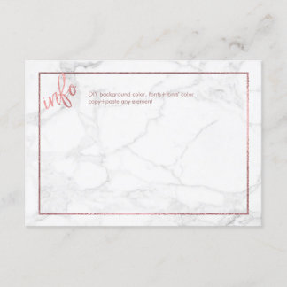 PixDezines TARJETAS DE INFORMACIÓN/MÁRMOL+ORO ROSA