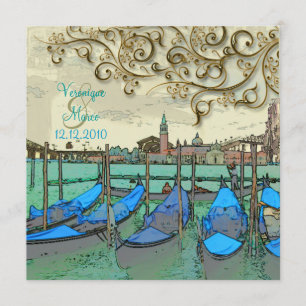 PixDezines Venezia invitaciones de boda/góndolas