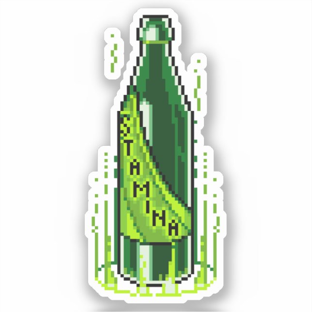 Pixel Art Beer Stamina Potion Pegatina (Anverso)