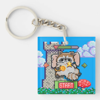 Pixel Art Juegos Retro Animal Llavero Acrílico