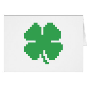 Pixel Lucky Four Leaf Clover de 8 bits