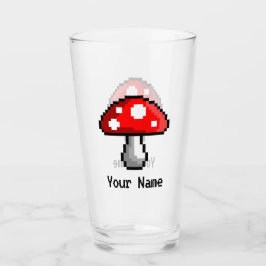 Pixel Mushroom Name Glass