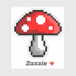 Pixel Mushroom Vinyl Pegatina
