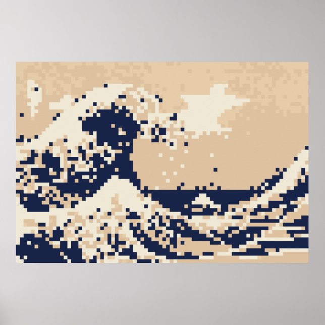 Pixel Tsunami 8 bits arte de píxeles (Frente)