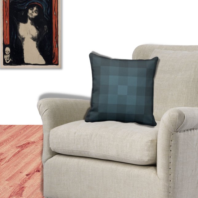 Pixelado En Tonos Azules - Cojín decorativo (Subido por el creador)