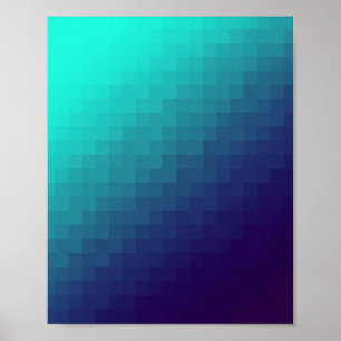 Píxeles de gradiente Aqua - Arte tecnológico moder