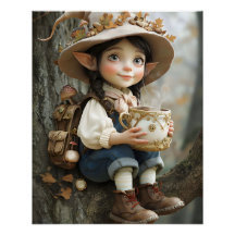 Pixie Beige Gorra espejo frente al Poster derecho