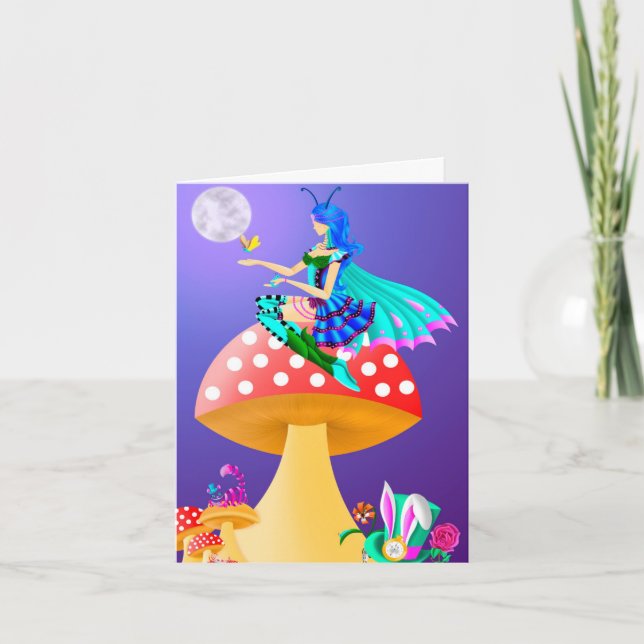 Pixie en Tarjeta de Felicitación de Champiñón (Anverso)