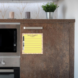 Pizarra Blanca Borde pálido rosa y beige abstracto