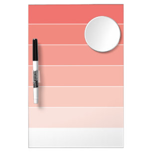 Pizarra Blanca Con Espejo Coral Pink Ombré Stripes