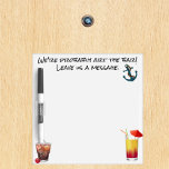Pizarra Blanca Cruise Ship Door Marker Message Pad Pen Funny<br><div class="desc">Este diseño fue creado a través del arte digital y puede ser personalizado en el área que proporciona cambiando la foto y/o el texto. O puede personalizarse eligiendo la opción de hacer clic en el personalizar y borrar o cambiar el color del fondo, agregar texto, cambiar el color o estilo...</div>
