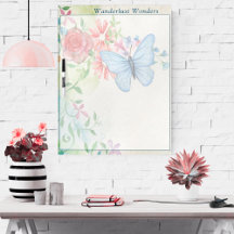 Personalizado Texto Mariposa y Flores Tema Floral