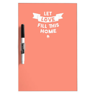 Pizarra Blanca Pink Let Love Fill This Home Old Banner