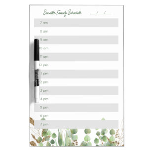 Pizarra Blanca Programa diario familiar Eucalyptus Borrador seco