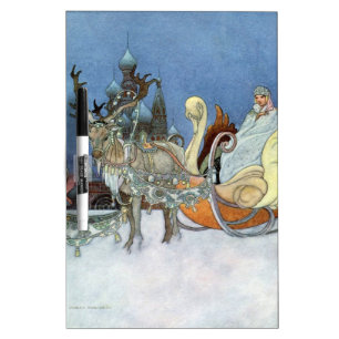 Pizarra Blanca Reina de hielo de nieve, reno de princesa rusa