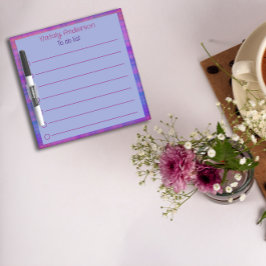 Pizarra Blanca Resumen del patrón de gingham borde azul púrpura