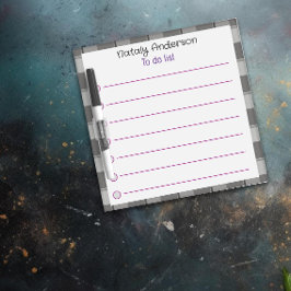 Pizarra Blanca Resumen del patrón de gingham borde gris