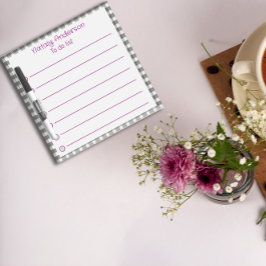 Pizarra Blanca Resumen del patrón de gingham borde gris