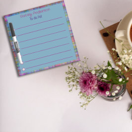 Pizarra Blanca Resumen del patrón de gingham frontera azul