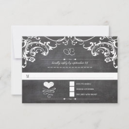Pizarra Corazón Adorable Tipografía Iniciales RSVP