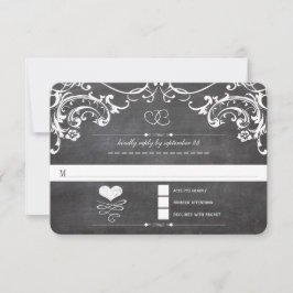 Pizarra Corazón Adorable Tipografía Iniciales RSVP