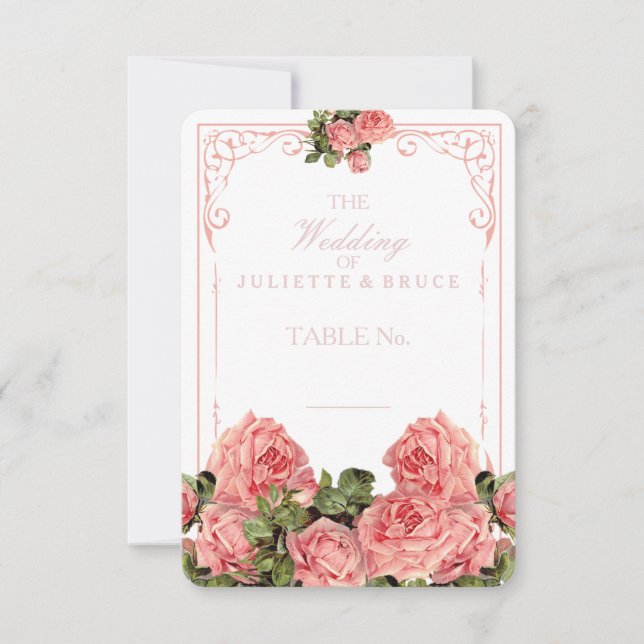 Pizarra de boda vintage - Tarjeta de lugar (Anverso)