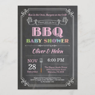 Pizarra de invitación Baby Shower BBQ