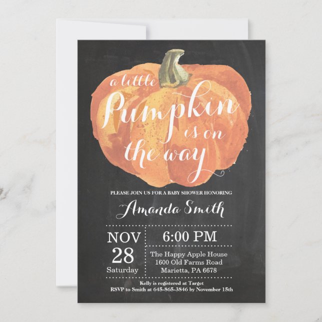 Pizarra de la invitación de Baby Shower de la (Anverso)