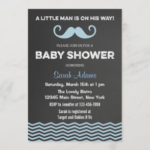 Pizarra de la invitación de Baby Shower del bigote