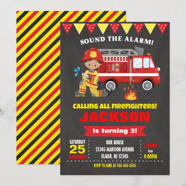Pizarra de la invitación del cumpleaños del (Anverso / Reverso)