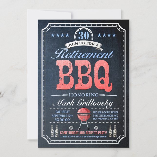 Pizarra de las invitaciones el | del Bbq del (Anverso)
