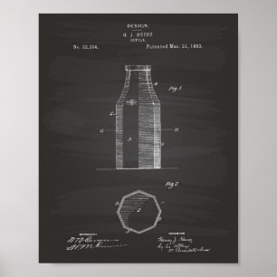 Pizarra del arte de la patente de la botella 1893