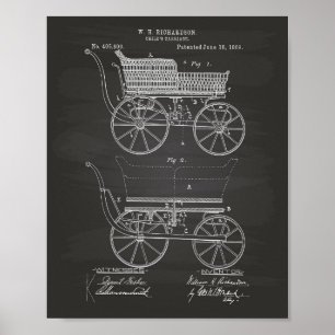 Pizarra del arte de la patente del carro 1889 del