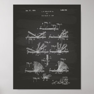 Pizarra del arte de la patente del gancho 1924 de