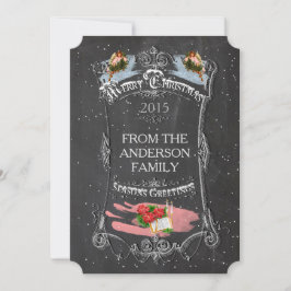 Pizarra del vintage de las Felices Navidad