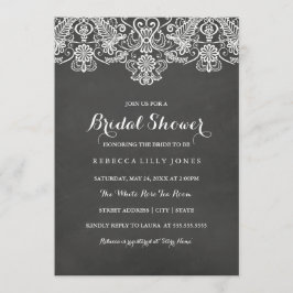 Pizarra & Encaje Blanco | Invitación a Despedida d
