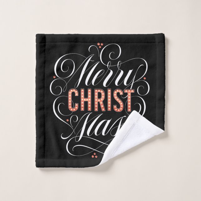 Pizarra Merry CHRISTmas Marquee Religioso Negro (Toallita)