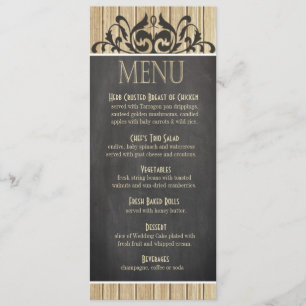 Pizarra rubia de madera rústica del menú el de