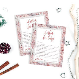 Pizarras de nieve rosa Baby Shower quiere tarjeta 