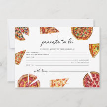 Pizza Baby Shower Consejos para la tarjeta de padr