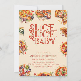 Pizza | Baraja | 1 invitaciones de cumpleaños