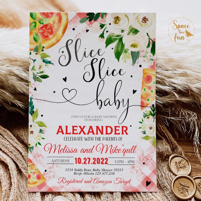 Pizza BBQ Invitación a la ducha de bebé Slice Slic (Subido por el creador)