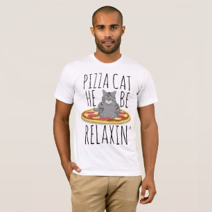 PIZZA CAT RELAXIN' Camisetas divertidas