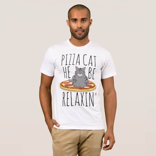 PIZZA CAT RELAXIN' Camisetas divertidas (Anverso completo)
