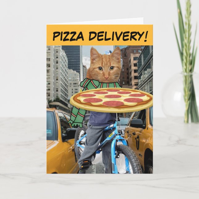 PIZZA CAT - TARJETAS DE CUMPLEAÑOS DE PIZZA (Anverso)