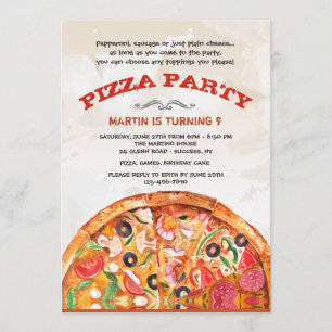 Pizza Con Invitación De Toppings